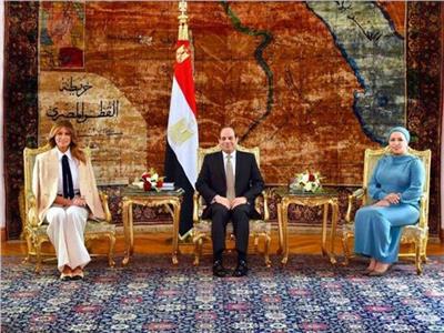 ميلانيا ترامب تشكر الرئيس السيسي وقرينته على استضافتها بمصر