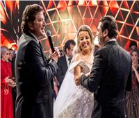 صور| وليد توفيق يتألق في زفاف باسل فطراوي وياسمينا جانودي