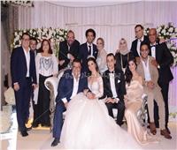 صور| علي ربيع وخالد جلال وطاهر أبو زيد في زفاف «مصطفى وميادة»