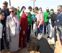 صور| وزيرة البيئة تزرع أشجار الزيتون بحديقة السلام بشرم الشيخ