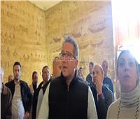 بالصور.. جولة وزير الٱثار لمقبرة خيتي بمزار بني حسن