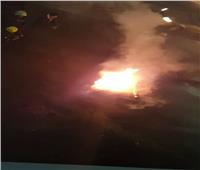 شاهد| اللحظات الأولى لحريق سيارة في طريق صلاح سالم 