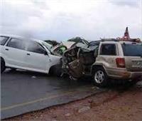 إصابة 3 أشخاص في حادث تصادم سيارتين بحلوان