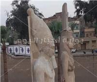العناني يزيح الستار عن تمثال رمسيس الثاني بعد تجميعه