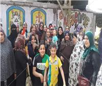 التعديلات الدستورية 2019| احتفالية نسائية أمام لجان مدينة شبرا الخيمة