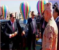فيديو| لحظة وصول  الرئيس السيسي لافتتاح محور روض الفرج 