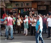 حملة لإزالة الإشغالات وفرض الإنضباط بالمنشية قلب الإسكندرية التجاري