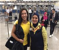 مصر للطيران تستقبل الفراشة الذهبية فريدة عثمان قبل سفرها لواشنطن