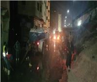 شفط مياه الصرف بشارع 6 أكتوبر ببولاق الدكرور وتركيب أغطية للبالوعات بالعمرانية