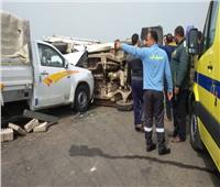 إصابة شخصين في حادث تصادم سيارتين وتوقف حركة طريق إسكندرية الصحراوي