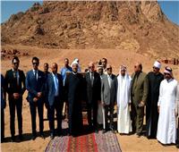 صور| وزير الأوقاف ومحافظ جنوب سيناء يضعان حجر أساس «الوادي المقدس»