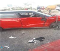 صور.. إصابة 8 أشخاص في تصادم 5 سيارات على الطريق الدائري