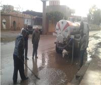 عربات شفط مياه الأمطار تنتشر بشوارع سرس الليان