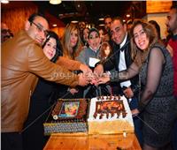 صور| شريف باهر وبدرية طلبة يشاركان في حفل بأحد كافيهات مدينة نصر