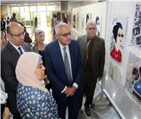 افتتاح معرض الفنون التشكيلية عن أم كلثوم بجامعة المنصورة  