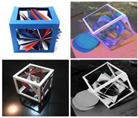 أشكال هندسية بالورق الملون من إبداعات طلاب كلية التربية الفنية بجامعة حلوان