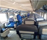 صور جديدة ترصد استمرار أعمال تعقيم القطارات ضد كورونا