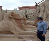 وزير السياحة يتفقد أعمال ترميم الكباش الأربعة في التحرير