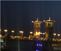 صور| كوبري ستانلي في الإسكندرية يتزين بإضاءة مقاومة للأمطار والأملاح