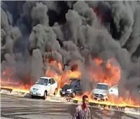 خاص| الصحة: 6 مصابين و15 سيارة إسعاف في حريق خط مازوت طريق الإسماعيلية