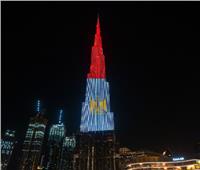 برج خليفة يُضاء بألوان علم مصر احتفالا بذكرى ثورة 23 يوليو
