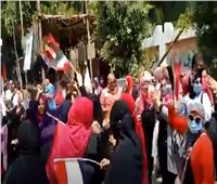 فيديو| زغاريد واحتفالات أمام لجان انتخابات الشيوخ بالجيزة