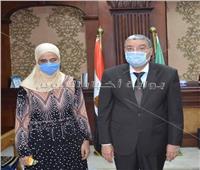 محافظ المنيا يستقبل رئيسة قسم ذوي الاحتياجات الخاصة بمكتبة مصر العامة