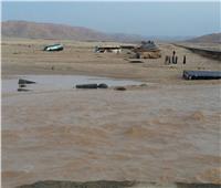 غلق طريق الجيش الحر في بني سويف بسبب السيول