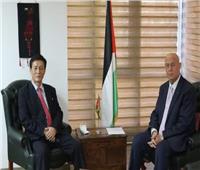 سفير فلسطين بالقاهرة يلتقي نظيره الكوري الشمالي لدى مصر  