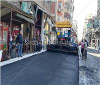 بدء أعمال رصف الشوارع  بحى العرب والمناخ في بور سعيد