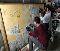 عمره 6 آلاف عام.. ترميم رسم جداري في المتحف المصري بالتحرير 