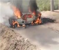 اشتعال النيران في سيارة ملاكي بصحراوي قنا وإصابة قائدها