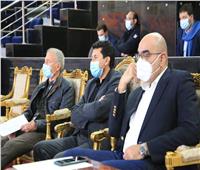 وزير الرياضة يشهد مباراة قطر والبحرين ببطولة العالم لليد بصالة ستاد القاهرة 