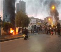 تساقط ‏قنابل المولوتوف داخل باحة سرايا طرابلس اللبنانية
