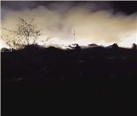 حريق هائل بمصنع تدوير مخلفات النخيل فى «الوادي الجديد»