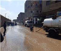 استمرار أعمال رفع تجمعات مياه الأمطار في البدرشين