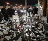 مصادرة ١١٠ شيشة وتحرير ١٧ محضر مخالفة في حملة بالإسكندرية