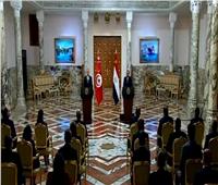 الرئيس السيسي يرحب بنظيره التونسي في أول زيارة رسمية له داخل مصر