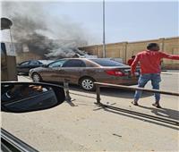 تفحم كابينة سيارة نقل في حريق أمام دار الإفتاء بصلاح سالم| صور