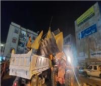 حملة مسائية لرفع الإشغالات لمواجهة ظاهرة الباعة الجائلين بمدينة العبور