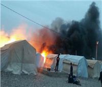 حريق ضخم يلتهم 500 مسكن فى مخيم للنازحين شمال العراق| صور