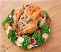 طريقة تحضير دجاج محشي بالأرز والخضار
