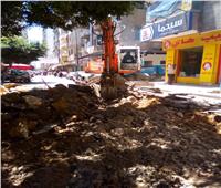 إصلاح هبوط أرضي بشارع راغب غرب الإسكندرية| صور