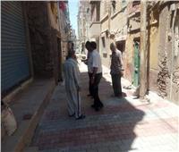 عبد ربه يتابع أعمال وضع الإنترلوك بشوارع مدينة منوف