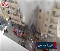 اللقطات الأولى لاندلاع حريق مخزن خشب عرب المعادي| فيديو 