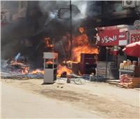 حريق ضخم داخل مطعم شهير في أبو قرقاص بالمنيا | صور