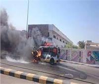 تفحم سيارة ميكروباص بسبب عطل على الطريق الدولي بالإسكندرية ‎‎
