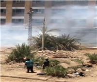 السيطرة على حريق  بجوار عمارات المقاولين العرب فى أسوان