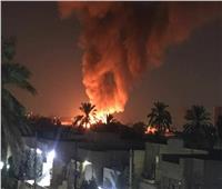 اندلاع حريق بمحيط مطار المثني في العاصمة العراقية بغداد