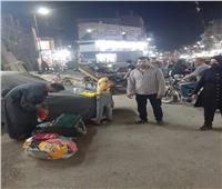 حملة إشغالات ليلية بشوارع مدينة الباجور في المنوفية